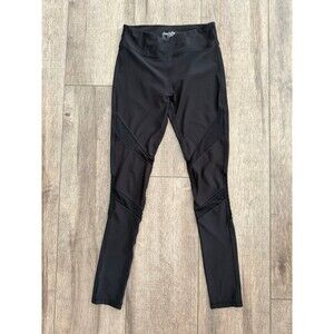 Charlotte Russe Black Mesh Panel Activewear Leggings Size Small
